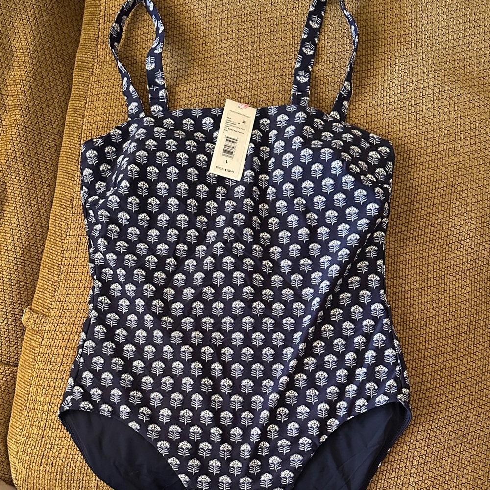 Vineyard Vines Dark Blue One Piece with White Pattern